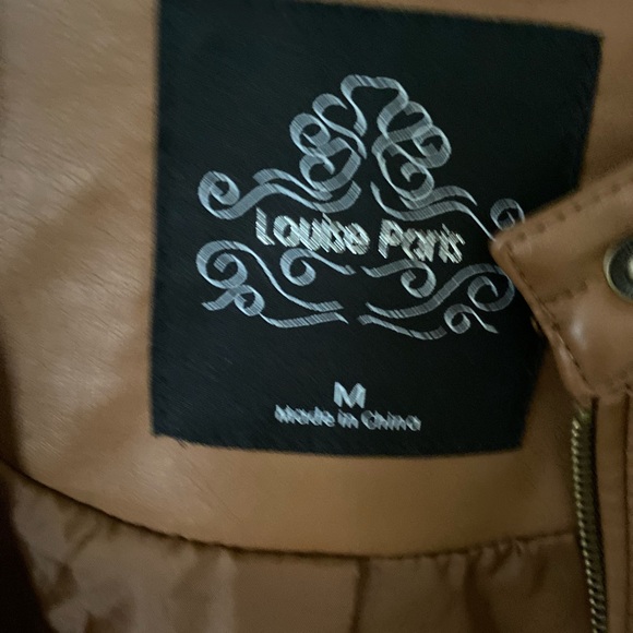 Pleather Brown motto jacket - Picture 7 of 10